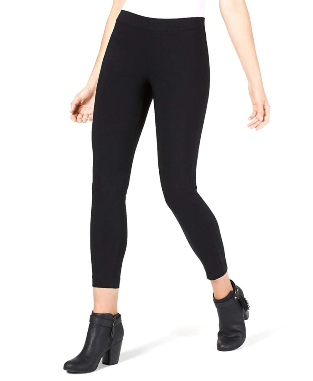 Maison Jules Solid Black Fitted Athletic Leggings